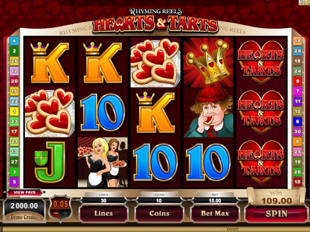 Rhyming Reels Hearts & Tarts Rhyming Reels Hearts & Tarts Spielautomat