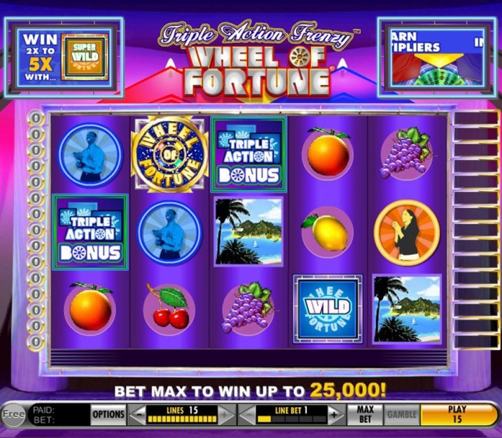 Triple Action Frenzy Wheel Of Fortune Triple Action Frenzy Wheel Of Fortune online Video Slot